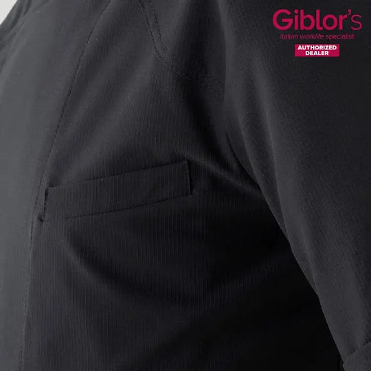 Giblor's Σακάκι Σεφ Μαύρο με Κοντό Μανίκι