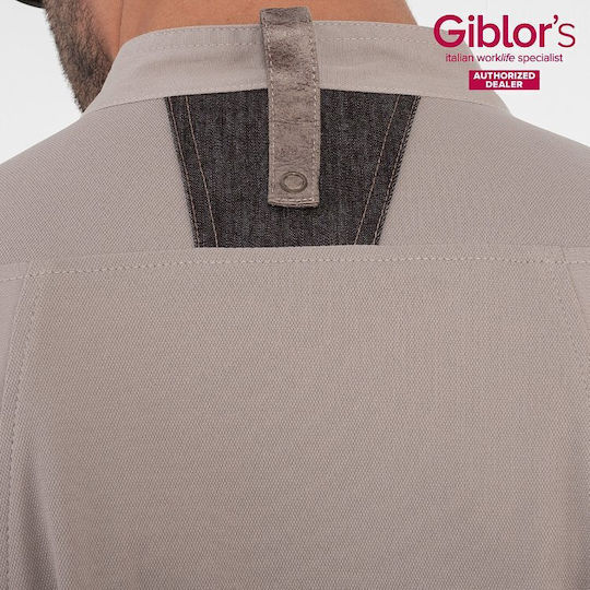 Giblor's Chef Coat 100% Cotton Beige with Short Sleeve