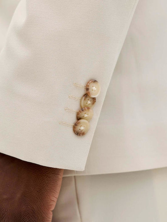 Men’s Suit Jacket with Slim Fit Beige