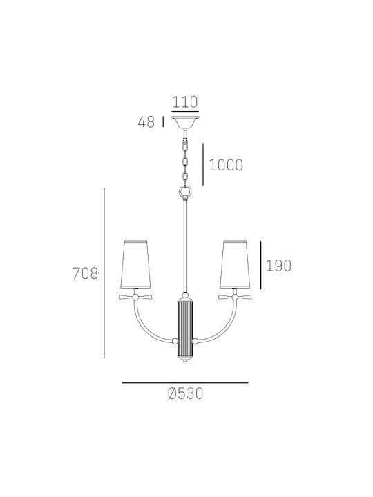 COSMOLight Chandelier with Black Lampshades P04183BK