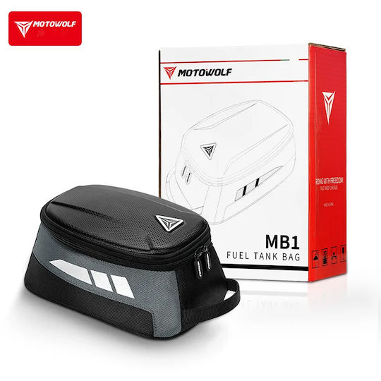 Τσάντα Ρεζερβουάρ Μοτοσυκλέτας Tank Bag 4.5lt Motowolf Mb1 Μαύρη