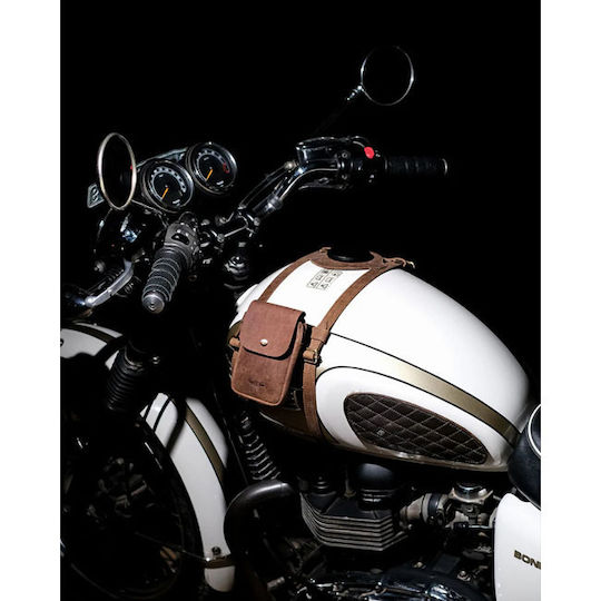 Tripmachine Leather Motorcycle Tank Straps Side Mount Triumph Bonneville Brown Tank Strap Right Side Fuel Inlet Tobacco