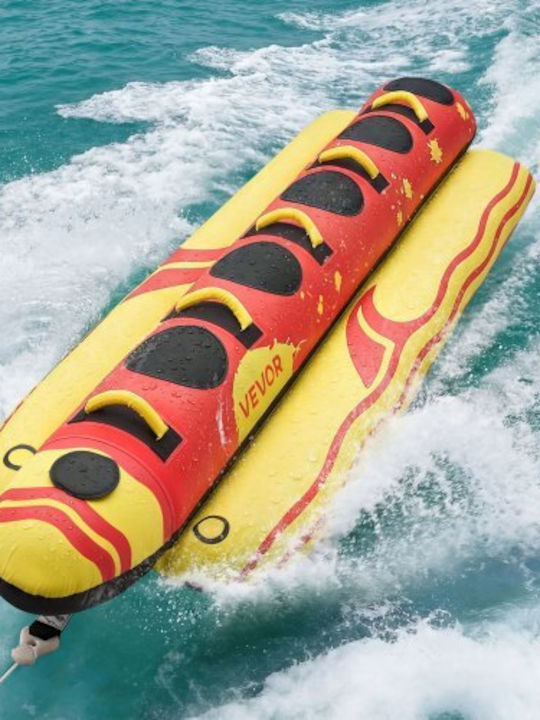 Vevor Towable Tubes Boating 5 Riders Inflatable Boat Tubes Towables 385 Kg Capacity Water Sport Tube Boat To Pull Full Nylon Cover Padded Grip Handles & Safety Valve