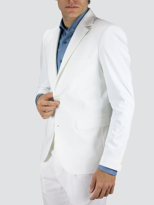 Ανδρικό Κοστούμι με Κανονική Εφαρμογή White