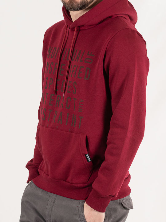 Sweatshirt with Hood Burgundy