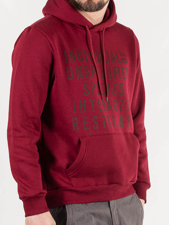 Sweatshirt with Hood Burgundy