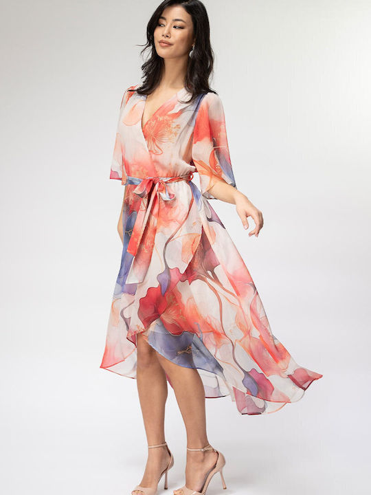 Mandy Rochie Midi De Seară Drapată Wrap-Around Roșie