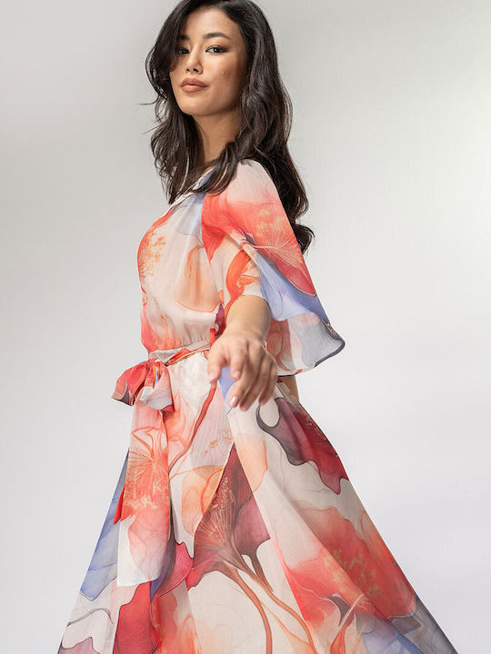 Mandy Rochie Midi De Seară Drapată Wrap-Around Roșie