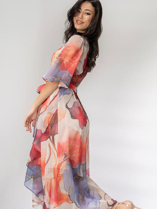 Mandy Rochie Midi De Seară Drapată Wrap-Around Roșie