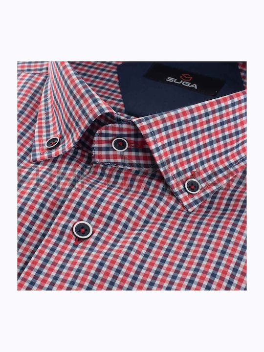 Long Sleeve Shirt Regular Fit Checked Red