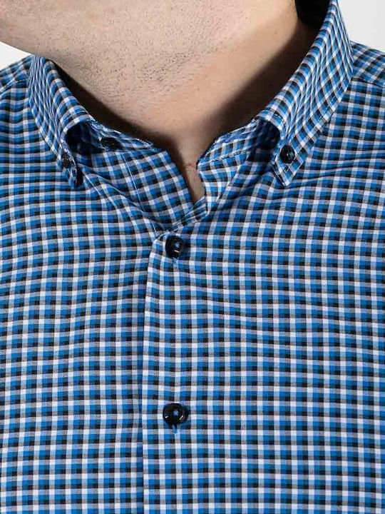 Long Sleeve Shirt Regular Fit Checked Blue