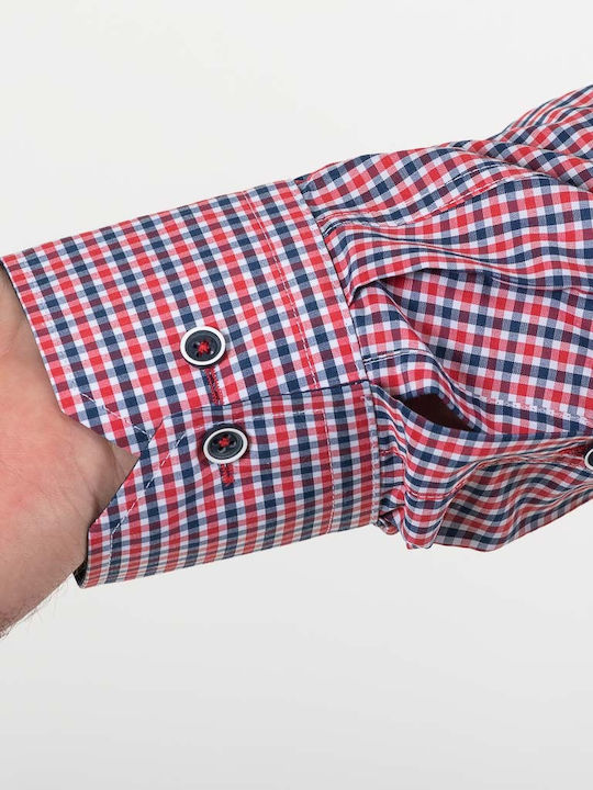 Long Sleeve Shirt Regular Fit Checked Red