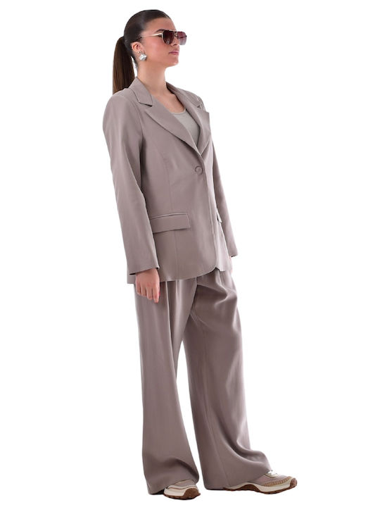 Aris Tsoubos Long Women's Blazer Taupe