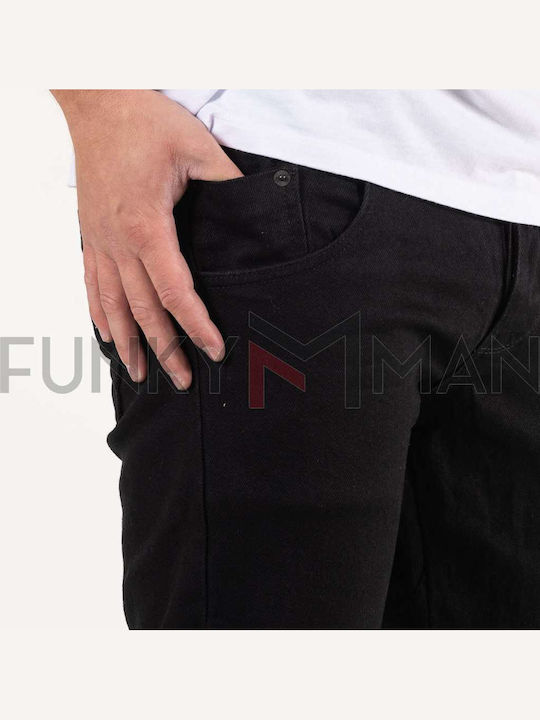 Men's Elastic Jeans Pants with Skinny Fit Black