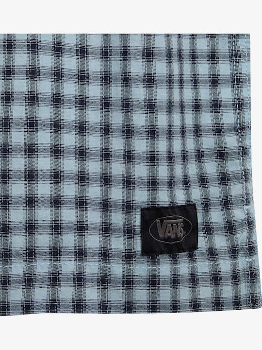 Short Sleeve Cotton Checked Shirt Dawn Mist/paris