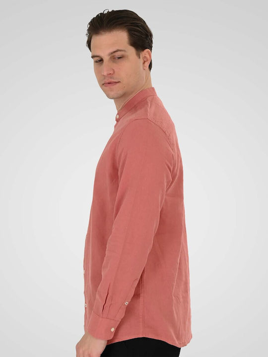 Long Sleeve Linen Shirt Dusty Coral