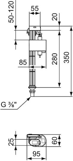 Bottom Inlet Valve Ideal Standard Tv93267