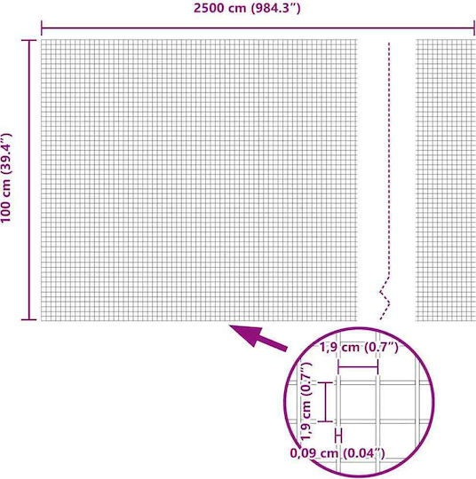 vidaXL Plasă de Sârmă Set Gri 1x25m