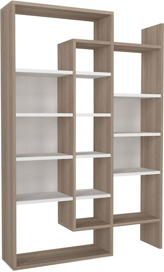Geo Space Bookcase White-Brown 94.2x22x139.5 cm