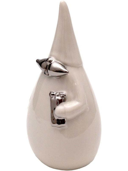 Decorative White Ceramic Christmas Santa 16x8x6cm