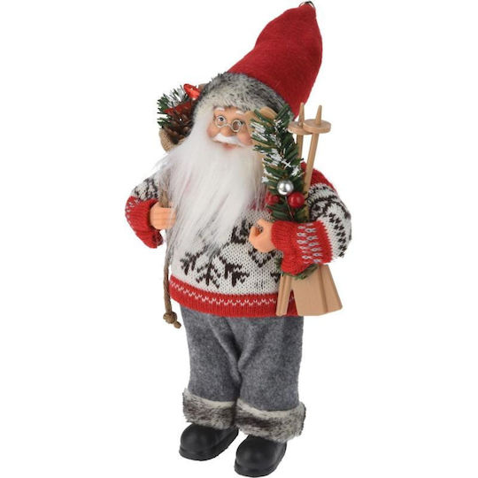 Beleuchteter Dekorativer Weihnachtsmann Rote Kunststoff 30cm