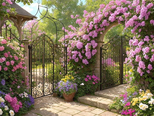 Garden Arch from Metal in Bronze Colour 135x38x245cm