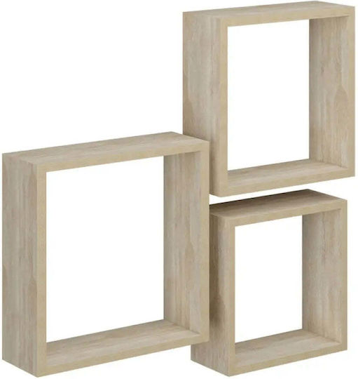 Wall Shelves Oak (3 Pieces) 27x11.7x27cm