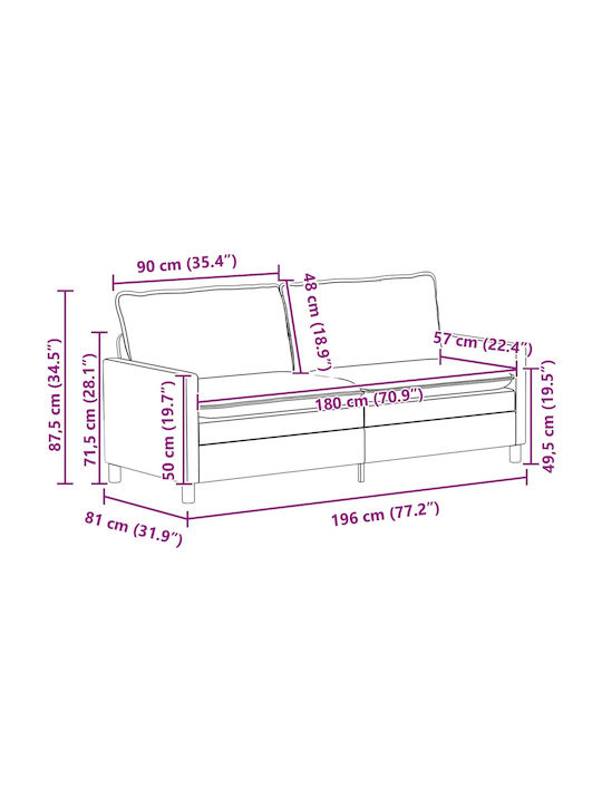 vidaXL Wohnzimmermöbel-Set 2-Sitzer & Sessel