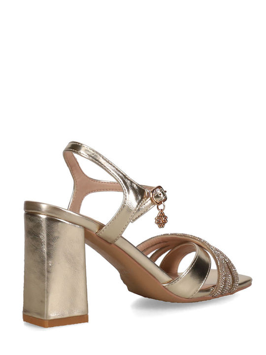 Sandals with Strass Gold