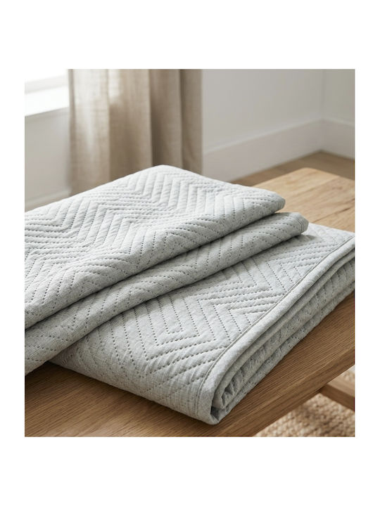 Double Coverlet Set Light Blue 230x250cm 3 Pieces
