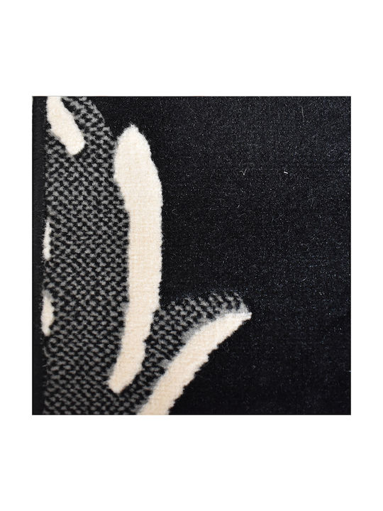 Frieze Floral Rug Rectangular Black Cream 120x170cm