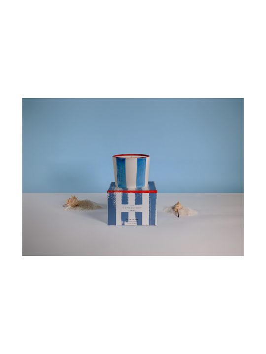 Sel De La Baie Striped Herbal Aromatic Candle 320gr Handmade Olphactory Container