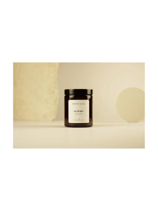 Weiches Baumwollbaumwolle Aromatisches Kerze Gefäß mit Deckel 135gr Serene Olphactory