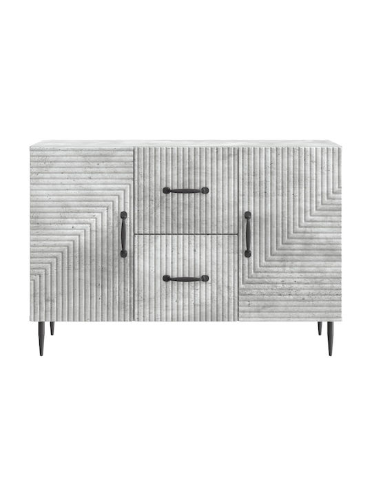 Wooden Sideboard with Drawers Concrete Gray 89x34.5x60cm
