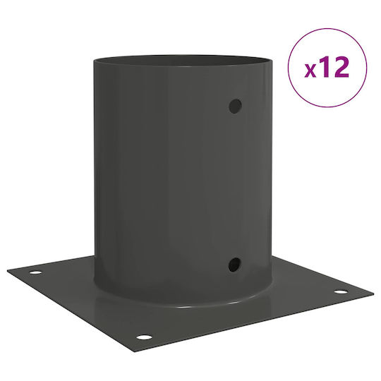 vidaXL Post Support for Garden Fence Made of Metal 18x18x15cm 12 Pieces