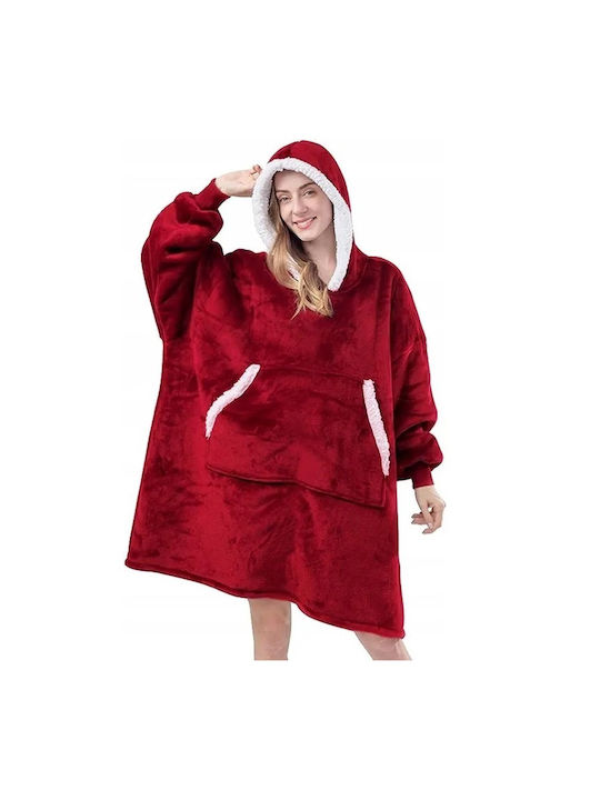 Κουβέρτα Fleece με Μανίκια 78x85εκ. Κόκκινη