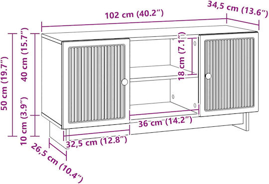 Stand TV Stejar Artisan 102x34,5x50cm