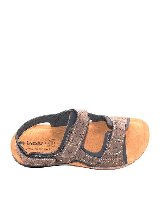 Leather Men's Sandals In Brown Color