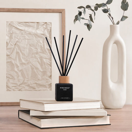 Fresso Αρωματικό Χώρου Στικ Amora 100 Ml Premium Home Reed Diffuser Flowscent Μαύρο Γυάλινο Μπουκάλι Μαύρα Στικ Fiberglass 1 Τεμ 390013/fre Fresso 5905979390013