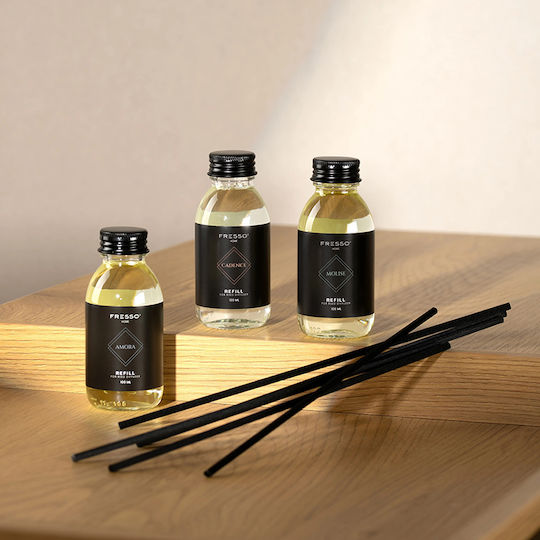 Fresso Κιτ Αναπλήρωσης Άρωμα Molise 100 Ml Premium Home Refill Kit 6 Μαύρα Στικ Fiberglass Αρωματικό Χώρου Reed Diffuser 1 Τεμ 390044/fre Fresso 5905979390044