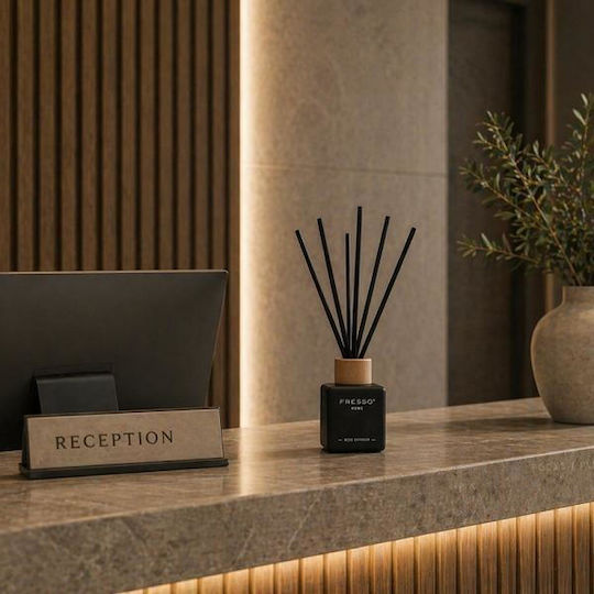 Fresso Home Fragrance Stick Cadence 100 Ml Premium Home Reed Disseminator Flowscent Black Glass Bottle Black Fiberglass Sticks 1 Piece 390006/fre Fresso 5905979390006