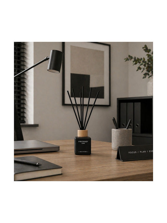 Fresso Raumduft Stäbchen Amora 100 Ml Premium Zuhause Reed Diffusor Fluoreszierend Schwarzes Glasflasche Schwarze Stäbchen Fiberglas 1 Stück 390013/fre