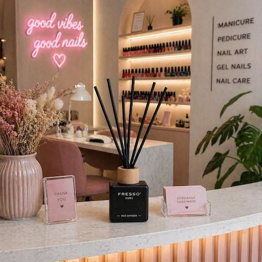 Fresso Home Fragrance Stick Cadence 100 Ml Premium Home Reed Disseminator Flowscent Black Glass Bottle Black Fiberglass Sticks 1 Piece 390006/fre Fresso 5905979390006