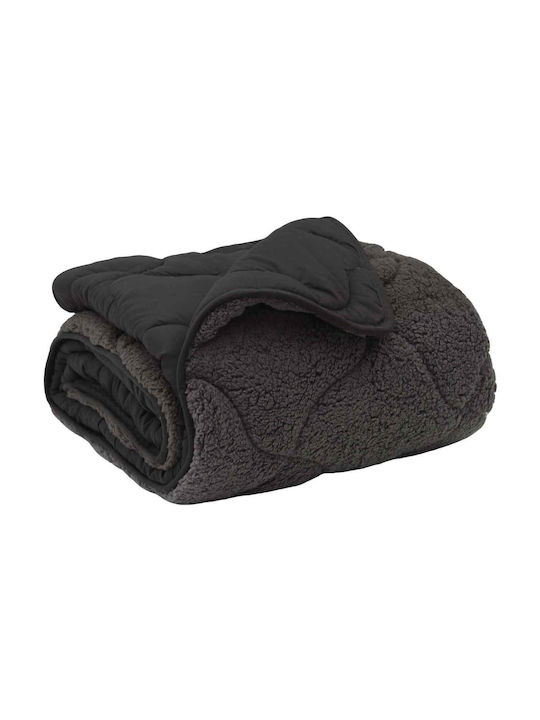 vidaXL Κουβέρτα Fleece Διπλή 200x240εκ. Ανθρακί