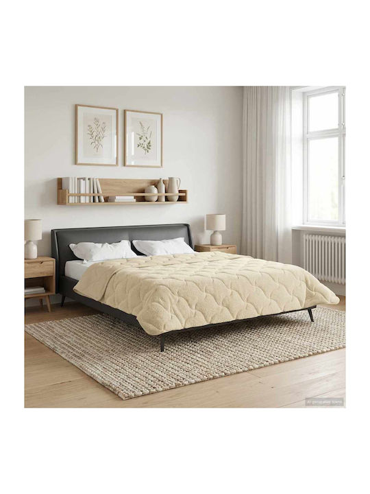 vidaXL Fleece Double Blanket 200x220cm Cream