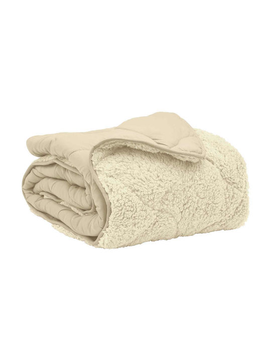 vidaXL Κουβέρτα Fleece Καναπέ 140x220εκ. Κρεμ