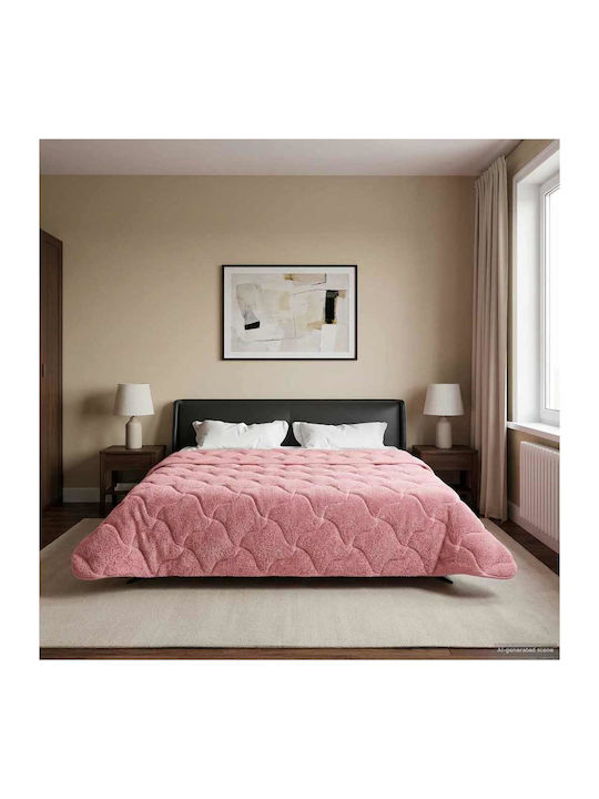 vidaXL Pătură Fleece Supraînălțată 220x260 cm Roz