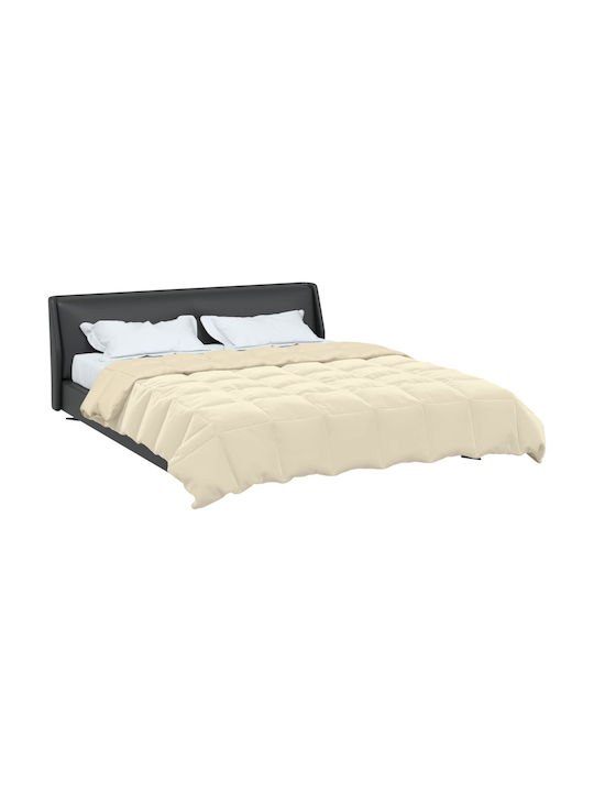 vidaXL Samtige Doppelbettdecke 200x240cm Beige