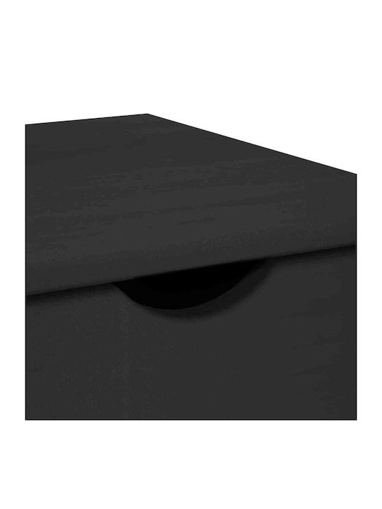 Office Drawer Made of Solid Wood Black 34x39x65.5cm