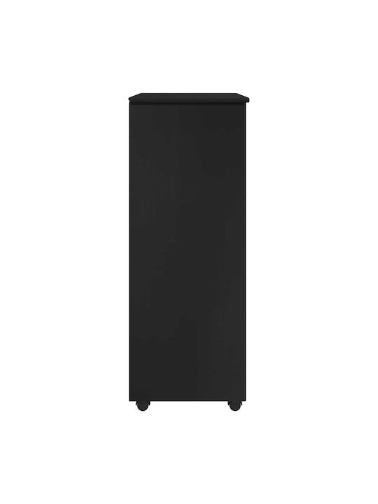 Büroaufbewahrungsschublade aus Massivholz Schwarz 53x39x103cm